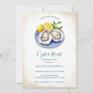 Moderne zomer oester gebraden citroen kust stijl kaart