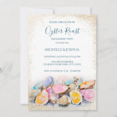 Moderne zomer oester geroosterd pastel kuststijl kaart (Voorkant)