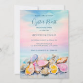 Moderne zomer oester geroosterd pastel kuststijl kaart (Voorkant)