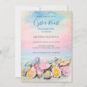 Moderne zomer oester geroosterd pastel kuststijl kaart (Voorkant)