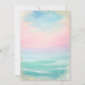 Moderne zomer oester geroosterd pastel kuststijl kaart (Achterkant)