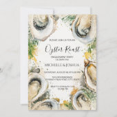 Moderne zomer oester geroosterd pastel kuststijl kaart (Voorkant)