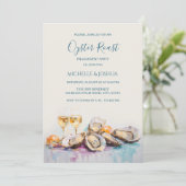 Moderne zomer oester geroosterd pastel kuststijl kaart (Staand voorkant)