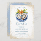 Moderne zomer oester geroosterd pastel kuststijl kaart (Voorkant / Achterkant)