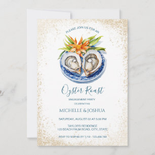 Moderne zomer oester geroosterd pastel kuststijl kaart