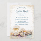 Moderne zomer oester geroosterd pastel kuststijl kaart (Voorkant)