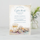 Moderne zomer oester geroosterd pastel kuststijl kaart (Staand voorkant)