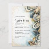 Moderne zomer oester geroosterd pastel kuststijl kaart (Voorkant)