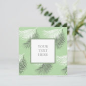 Moderne zomer palmblad achtergrond salie groene ka (Staand voorkant)