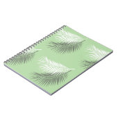 Moderne zomer palmboom blad achtergrond salie groe notitieboek (Linkerzijde)