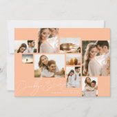 Moderne Zomer Peach Collage QR Code Multi Foto Save The Date (Voorkant)