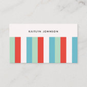Moderne zomer retro kleurrijke strepen visitekaartje (Voorkant)