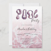Moderne Zomer Roze Pool Party Verjaardag Kaart (Voorkant)