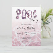 Moderne Zomer Roze Pool Party Verjaardag Kaart (Staand voorkant)