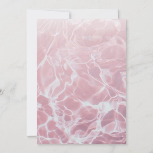 Moderne Zomer Roze Pool Party Verjaardag Kaart (Achterkant)