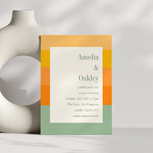 Moderne Zomer Sinaasappel Salie Groene Streep Brui Kaart