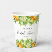 Moderne zomer sinaasappels citroen citrus bruidsdo papieren bekers (Achterkant)