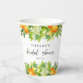 Moderne zomer sinaasappels citroen citrus bruidsdo papieren bekers (Voorkant)