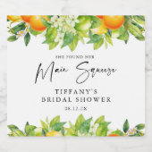 Moderne zomer sinaasappels citroen citrus bruidsdo sparkling wijnetiket (Enkel label)