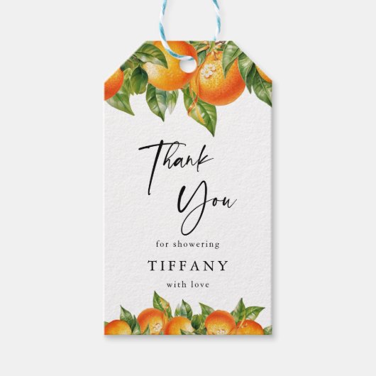 Moderne Zomer Sinaasappels Citroen Citrus Vrijgeze Cadeaulabel (Voorkant)