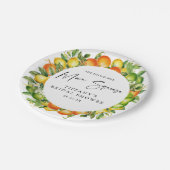 Moderne Zomer Sinaasappels Citroen Citrus Vrijgeze Papieren Bordje (Gekanteld)