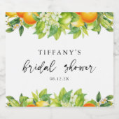 Moderne Zomer Sinaasappels Citroen Citrus Vrijgeze Sparkling Wijnetiket (Enkel label)