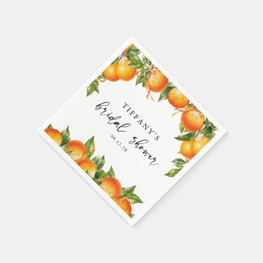 Moderne Zomer Sinaasappels Citrus Vrijgezellenfees Servet (Hoek)