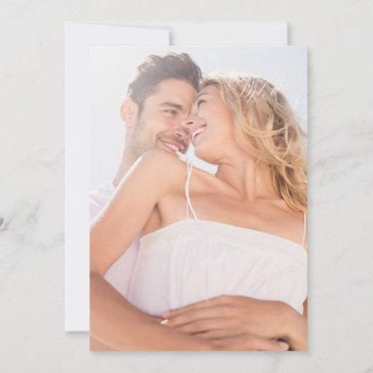 Moderne Zomer Strand Oceaan Bruiloft Save the Date (Achterkant)