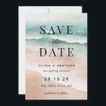 Moderne Zomer Strand Oceaan Bruiloft Save the Date<br><div class="desc">Modern Summer Beach Ocean Wedding Save the Date - de perfecte manier om uw trouwdatum aan te kondigen aan uw familie en vrienden. Een prachtig zandstrand met blauwe oceaangolven. De uitnodiging bevat ook uw favoriete foto.</div>