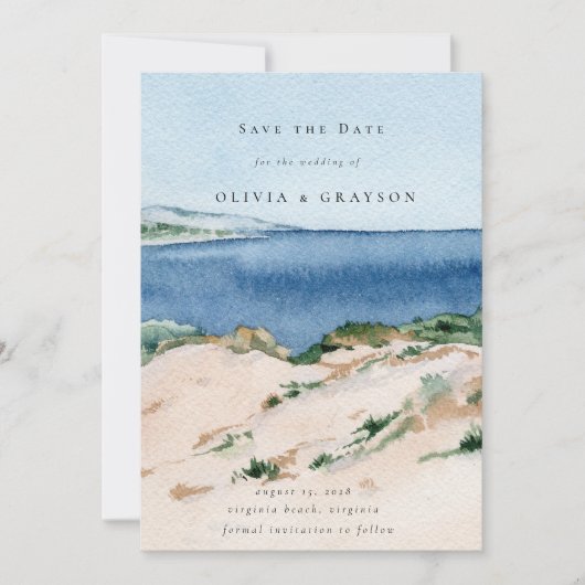 Moderne zomer strand trouwdatum opslaan  save the date (Voorkant)