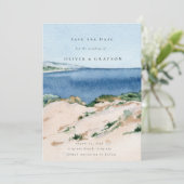 Moderne zomer strand trouwdatum opslaan  save the date (Staand voorkant)