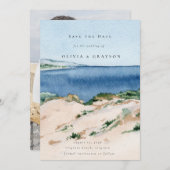 Moderne zomer strand trouwdatum opslaan  save the date (Voorkant / Achterkant)