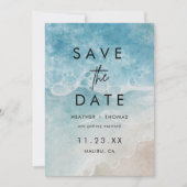 Moderne zomer strand trouwkaart Save The Date (Voorkant)