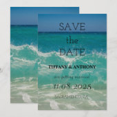 Moderne zomer strandtrouwdag save the date (Voorkant / Achterkant)