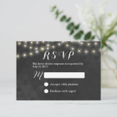 Moderne Zomer String Lights Huwelijk RSVP Kaartje (Staand voorkant)
