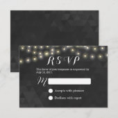 Moderne Zomer String Lights Huwelijk RSVP Kaartje (Voorkant / Achterkant)