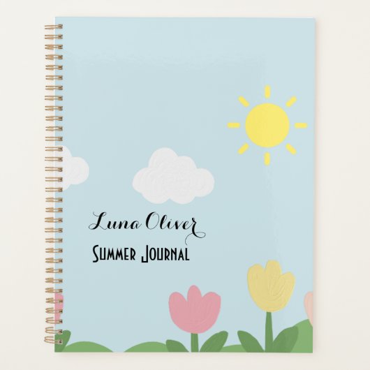 Moderne zomer thema naam Hard Hoesje Planner (Voorkant)