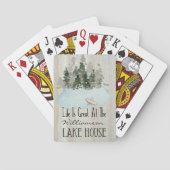 Moderne zomer vakantie Lake House familie Pokerkaarten (Achterkant)