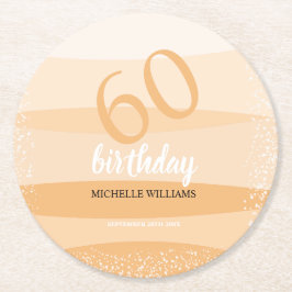 Moderne zomer verjaardagsfeestje in roze ronde kartonnen onderzetter