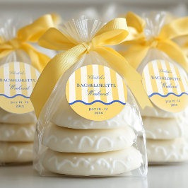 Moderne zomer vrijgezellenfeest weekend favoriet ronde sticker