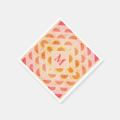 Moderne zomer WATERMELON roze MONOGRAM-papier Servet (Hoek)