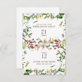 Moderne Zomer Wildflower Trouwplaats Kaart (Voorkant / Achterkant)
