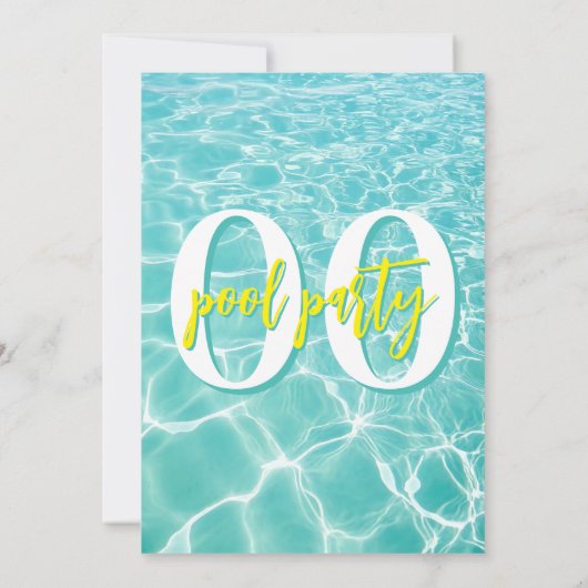 Moderne zomer zwembad partij elke leeftijd verjaar kaart (Achterkant)