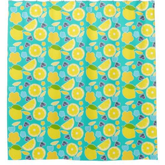 Moderne zomercitroen douchegordijn (Voorkant)