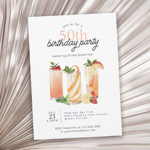 Moderne Zomercocktails 50ste Verjaardagsfeest Kaart