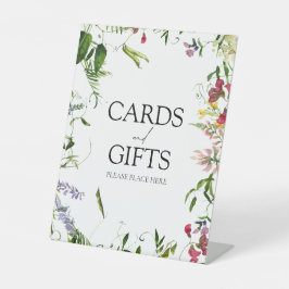 Moderne zomerkalligrafie bruiloft reclamebord met voetstuk