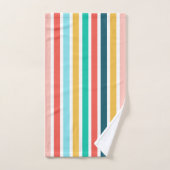Moderne zomerkleurige verticale strepen bad handdoek (Handdoek)