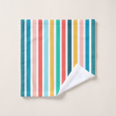 Moderne zomerkleurige verticale strepen bad handdoek (Wasdoekje)