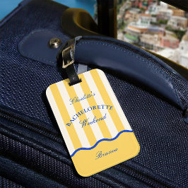 Moderne zomerse vrijgezellenweekendtrip bagagelabel