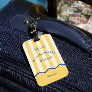 Moderne zomerse vrijgezellenweekendtrip bagagelabel